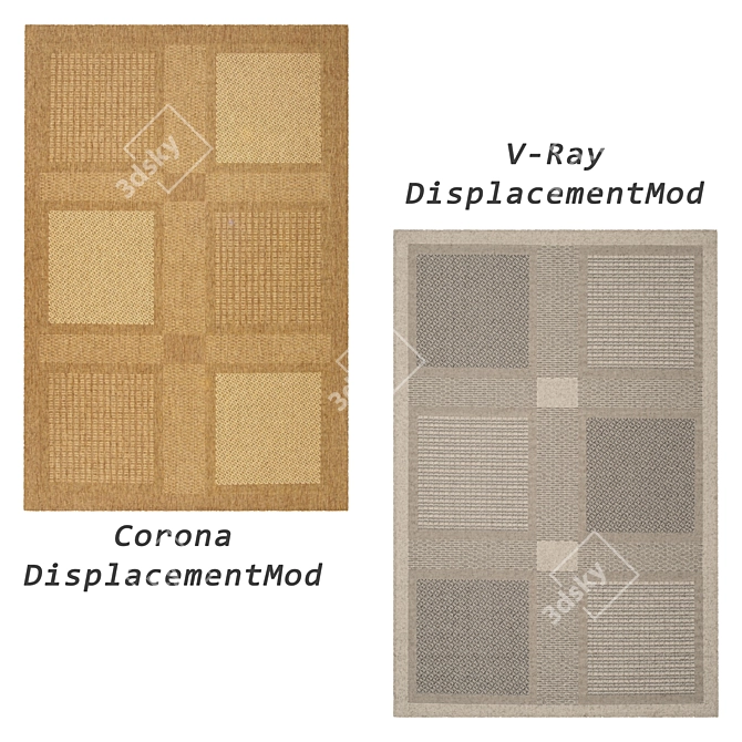 Versatile Rug Set with 6 Unique Designs 3D model image 2