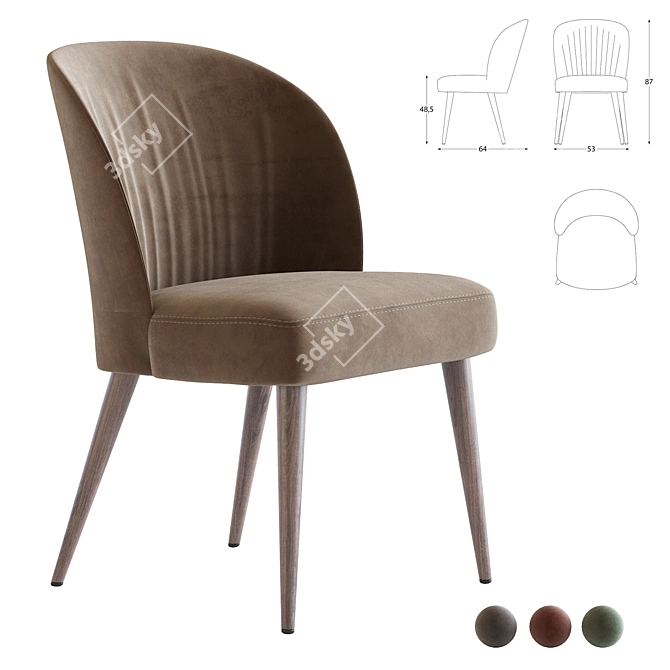 Elegant Rose Chair 3D model image 1