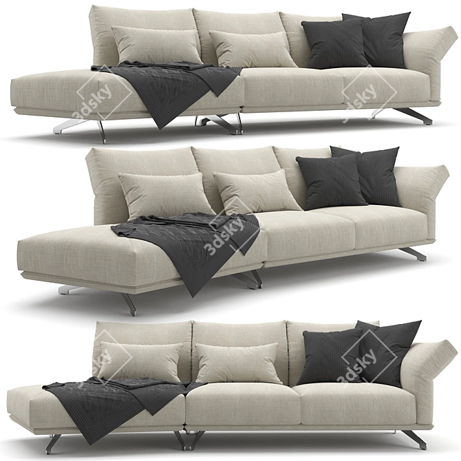 Elegant Wing Sofa: Tiziano Carnieletto 3D model image 1