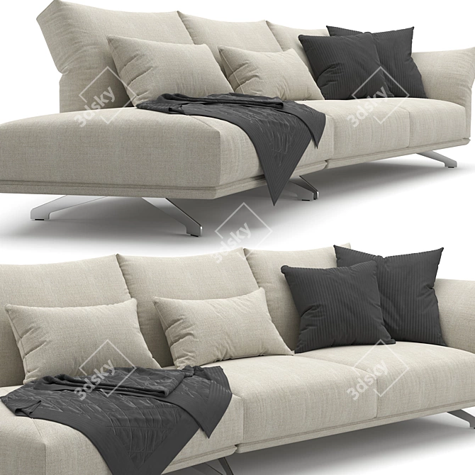 Elegant Wing Sofa: Tiziano Carnieletto 3D model image 2