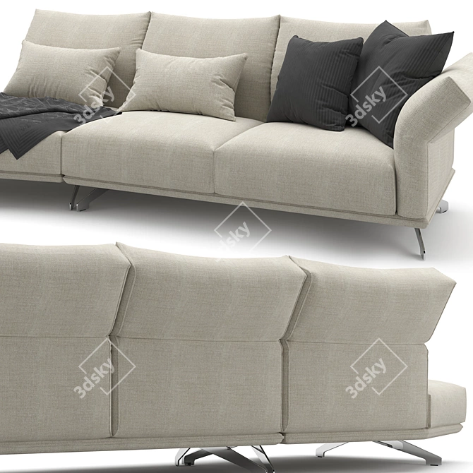 Elegant Wing Sofa: Tiziano Carnieletto 3D model image 4