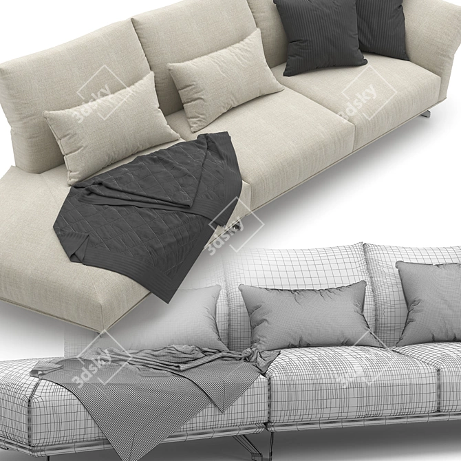 Elegant Wing Sofa: Tiziano Carnieletto 3D model image 5