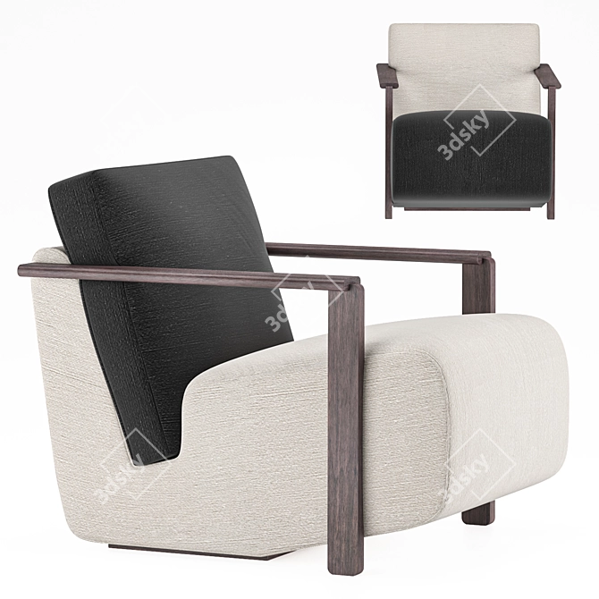 Comfy Contemporary Armchair 3D model image 1