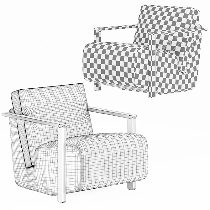 Comfy Contemporary Armchair 3D model image 8