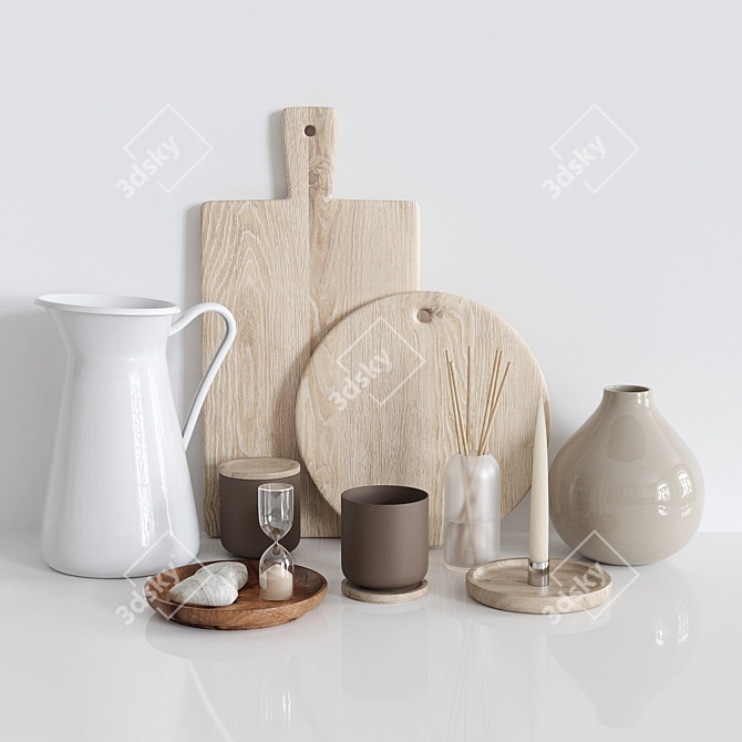 Stylish Kitchen Decor Set 3D model image 1