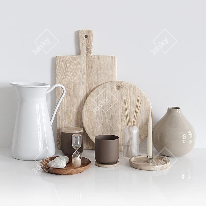 Stylish Kitchen Decor Set 3D model image 7