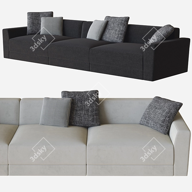 Luxurious Jesse Pasha Sofa: 3D Model 3D model image 1