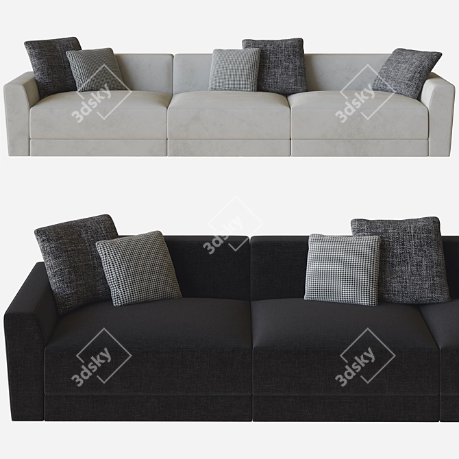 Luxurious Jesse Pasha Sofa: 3D Model 3D model image 2