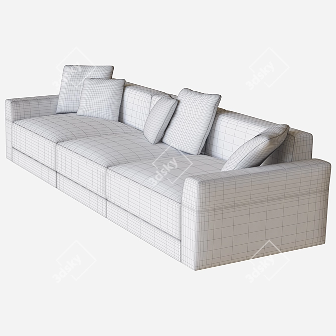 Luxurious Jesse Pasha Sofa: 3D Model 3D model image 3