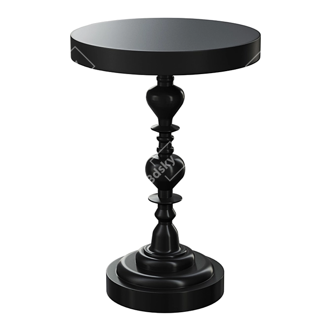 Sleek Black Metal Side Table: Shaine 3D model image 1