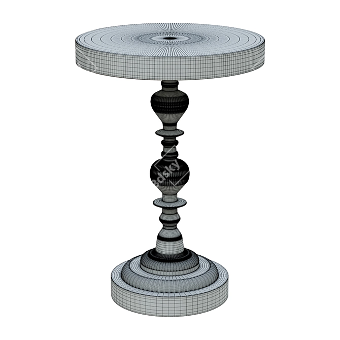 Sleek Black Metal Side Table: Shaine 3D model image 2