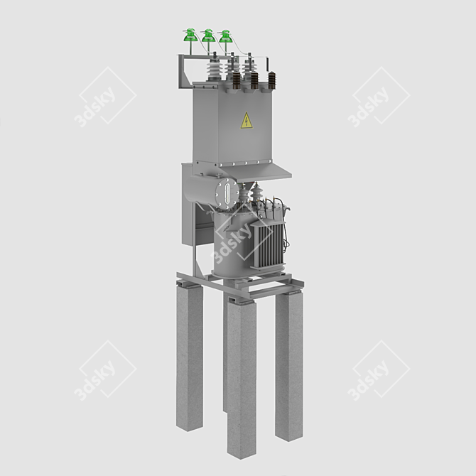 Compact Substation Kit: Power Your Space 3D model image 8