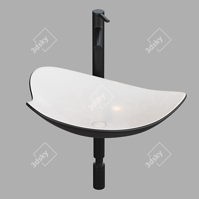 Black Heart Washbasin: Sleek and Stylish 3D model image 2