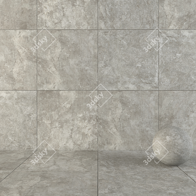 Flaviker Navona Gray Cross 120x120: Stylish Wall and Floor Tiles 3D model image 1