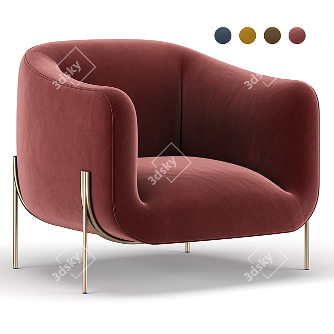 Sleek and modern GEO Armchair 3D model image 1