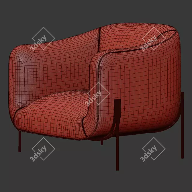 Sleek and modern GEO Armchair 3D model image 5