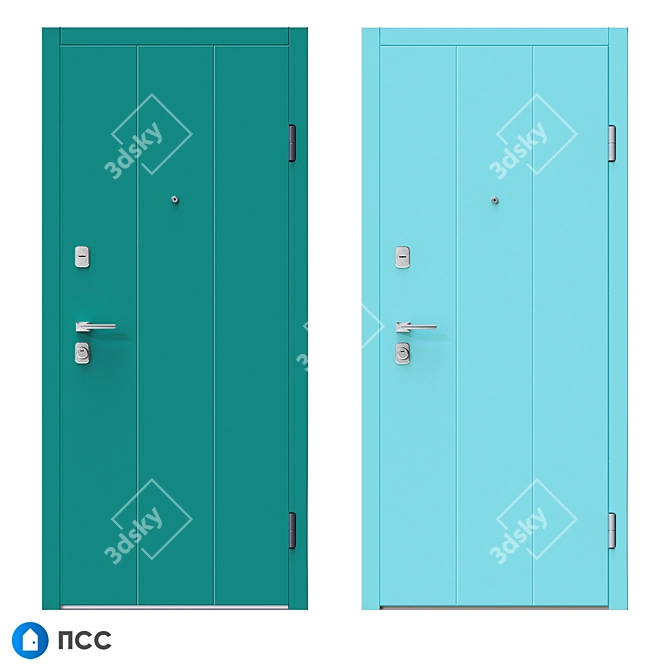 Alaska Modern Style Entrance Door - HT-109 3D model image 4