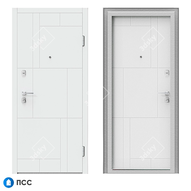 HI-TECH Modern Entrance Door - HT-110 3D model image 1