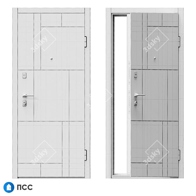 HI-TECH Modern Entrance Door - HT-110 3D model image 5