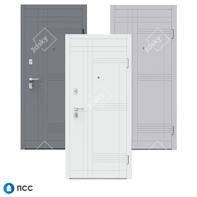 Hi-Tech Entrance Door HT-111 by PSS 3D model image 2