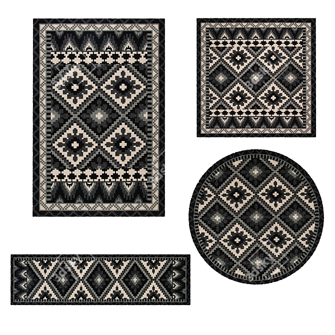 Versatile Rug Set with VRayFur 3D model image 1