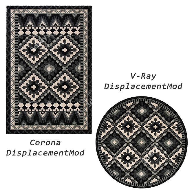 Versatile Rug Set with VRayFur 3D model image 2