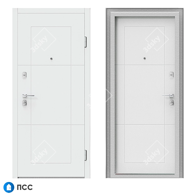 Modern Style Entrance Door - HT-114 3D model image 1
