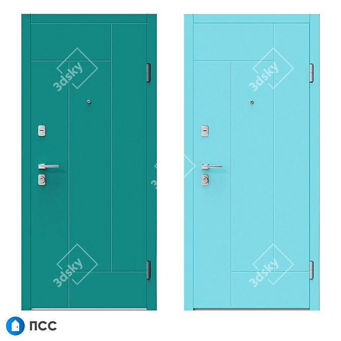 HI-TECH Entrance Door: Modern Style, Multiple Colors 3D model image 4