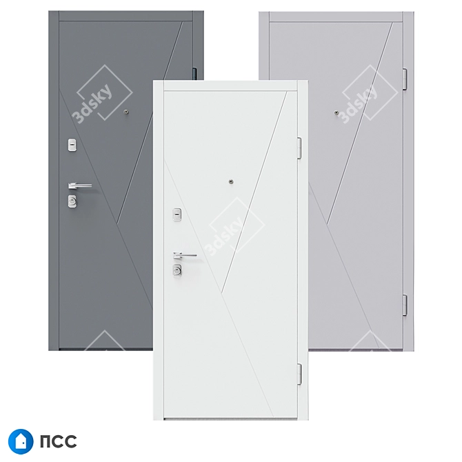 Hi-Tech Entrance Door HT-118 - Modern Style 3D model image 2