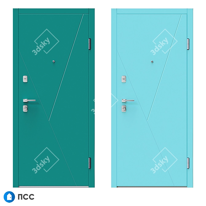 Hi-Tech Entrance Door HT-118 - Modern Style 3D model image 4