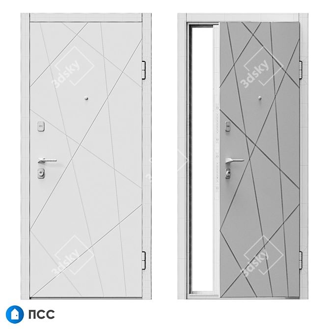 HI-TECH Entrance Door - Modern Style 3D model image 5