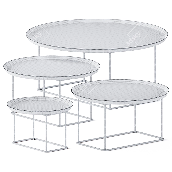 Sleek Set: Fat Coffee Tables 3D model image 2