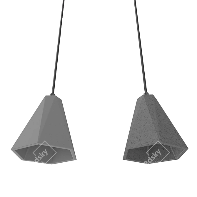 Concrete Pendant Light 3D model image 2