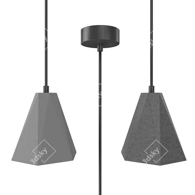 Concrete Pendant Light 3D model image 3