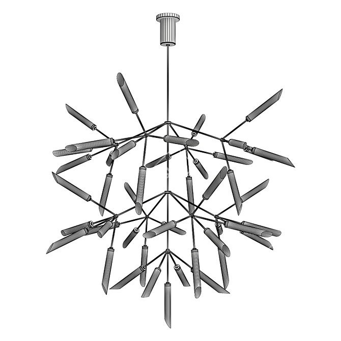 The Grandeur of Light: Spur Chandelier 3D model image 2