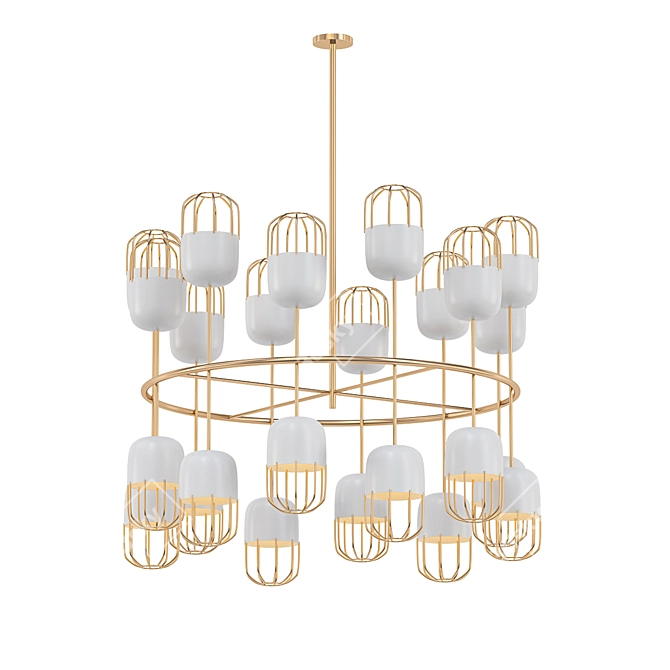 Elegant Capsule Chandelier 3D model image 1