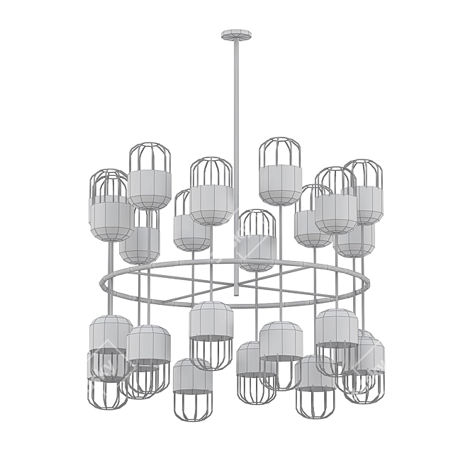 Elegant Capsule Chandelier 3D model image 2