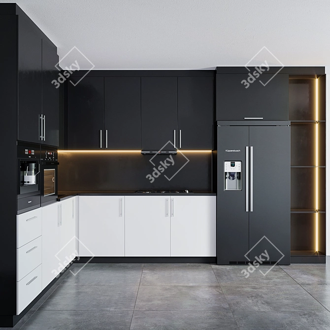 Sleek Kitchen 11: Stylish and Functional 3D model image 7