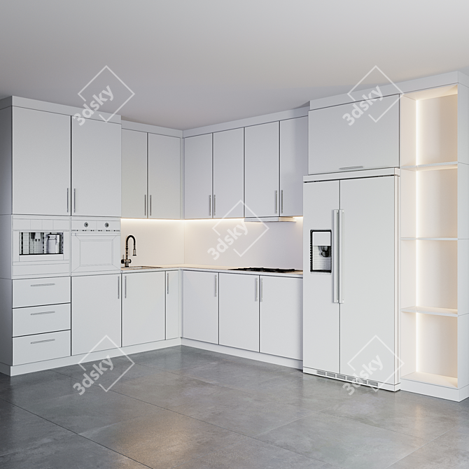 Sleek Kitchen 11: Stylish and Functional 3D model image 10