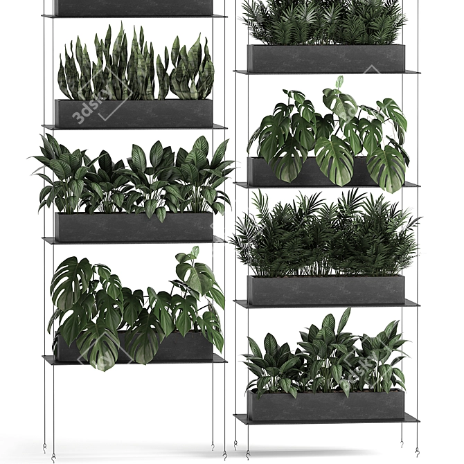 Vertical Greenery: Exotic Plants, Stylish Shelving 3D model image 2