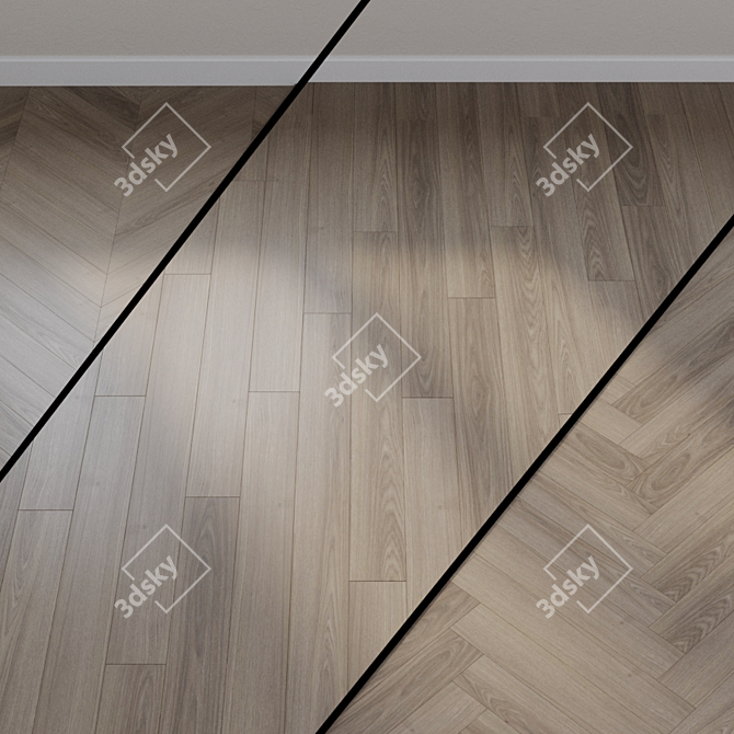 Haro Tritty 100 Antique Oak Gray Laminate Flooring 3D model image 1