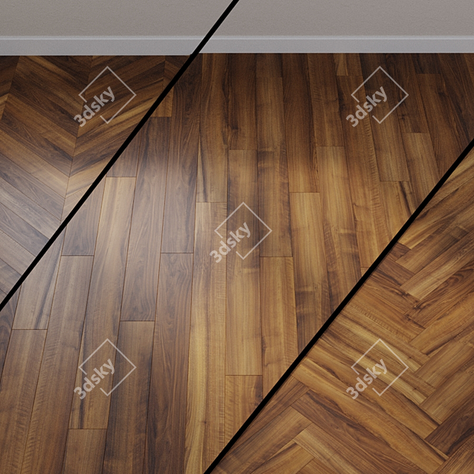 Italian Walnut Laminate Flooring 3D model image 1