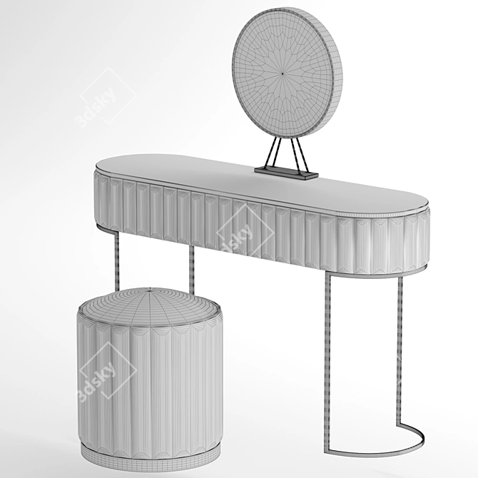 Marble Base Pink Dressing Table 3D model image 3