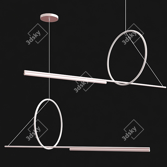 Minimalist Circle Pendant Light 3D model image 3