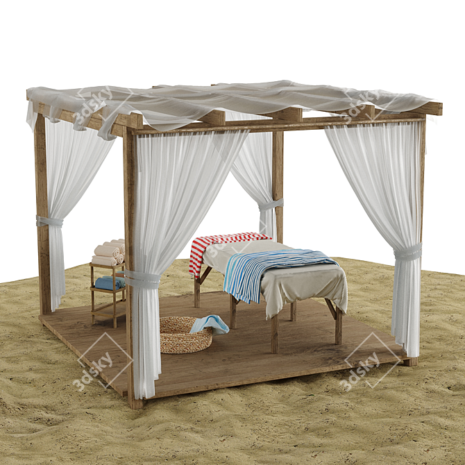 Beach Lounge Outdoor Set 3D model image 1