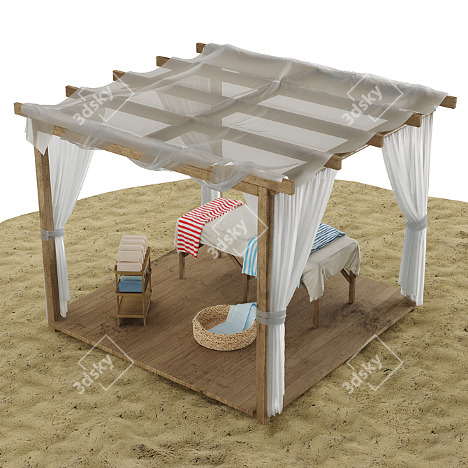 Beach Lounge Outdoor Set 3D model image 4