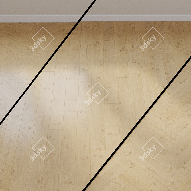 Authentic Oak Laminate Flooring 3D model image 1