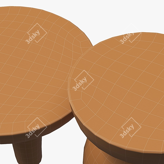 Earthen Unity: Clay Side Tables 3D model image 3