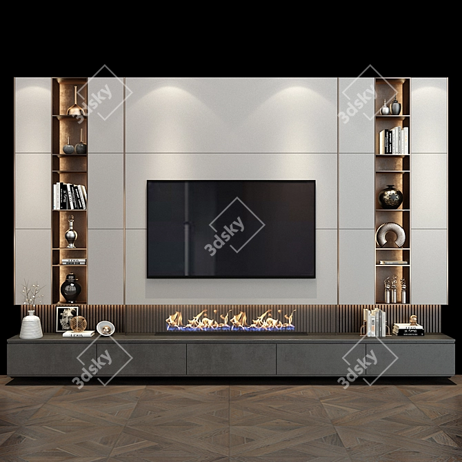 Modern TV Shelf Set 324 3D model image 1