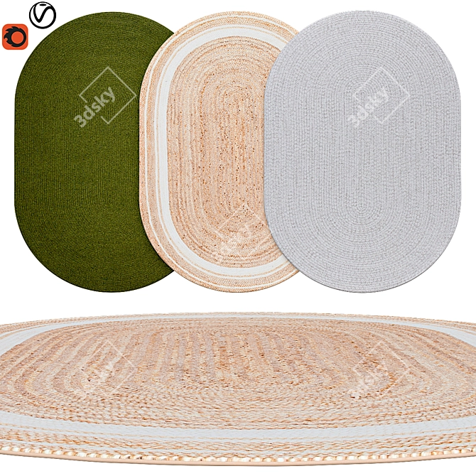  Elegant Oval Rugs for Cosy Living 3D model image 1